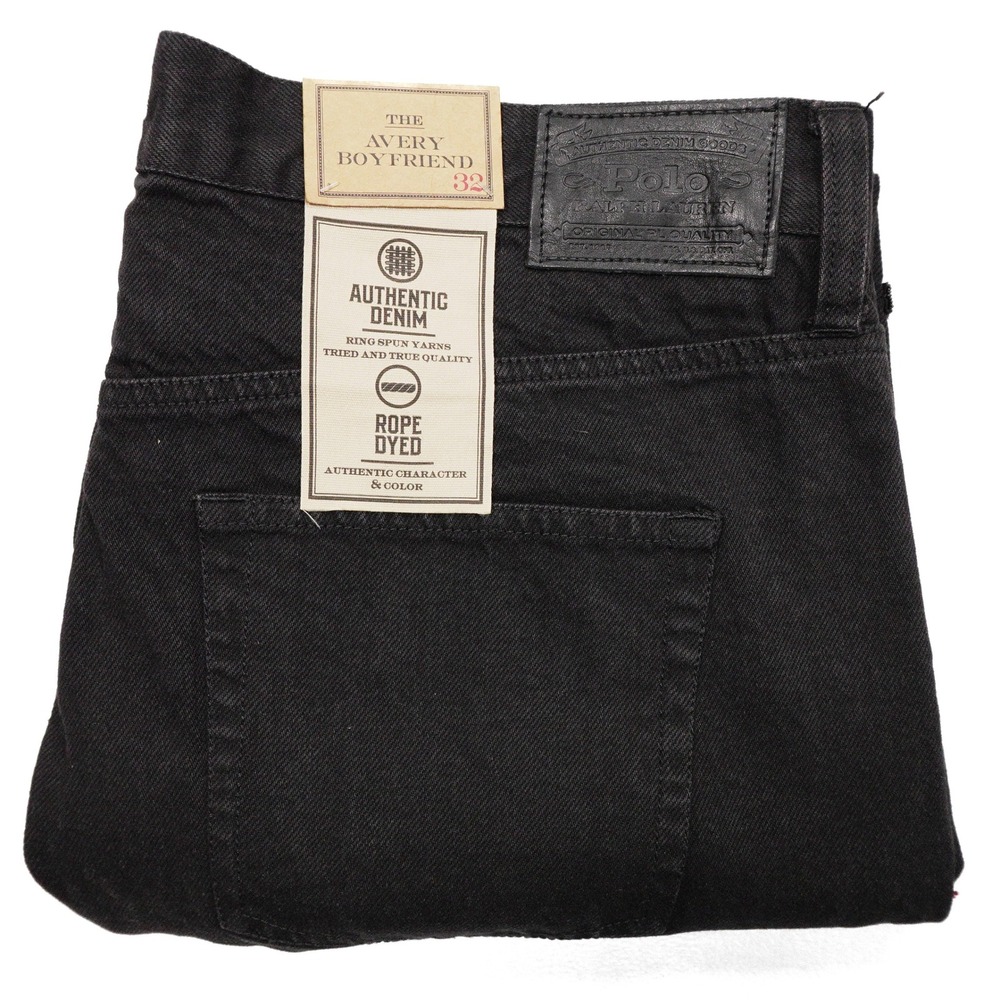 NWT‎ POLO RALPH LAUREN Women's 32 Black Aztec Comer Avery Boyfriend Beaded Jeans